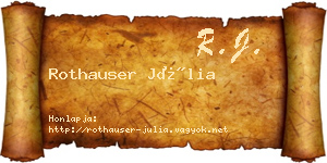 Rothauser Júlia névjegykártya
